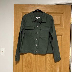 Candace Cameron Bure Cropped Stretch Twill Utility Jacket